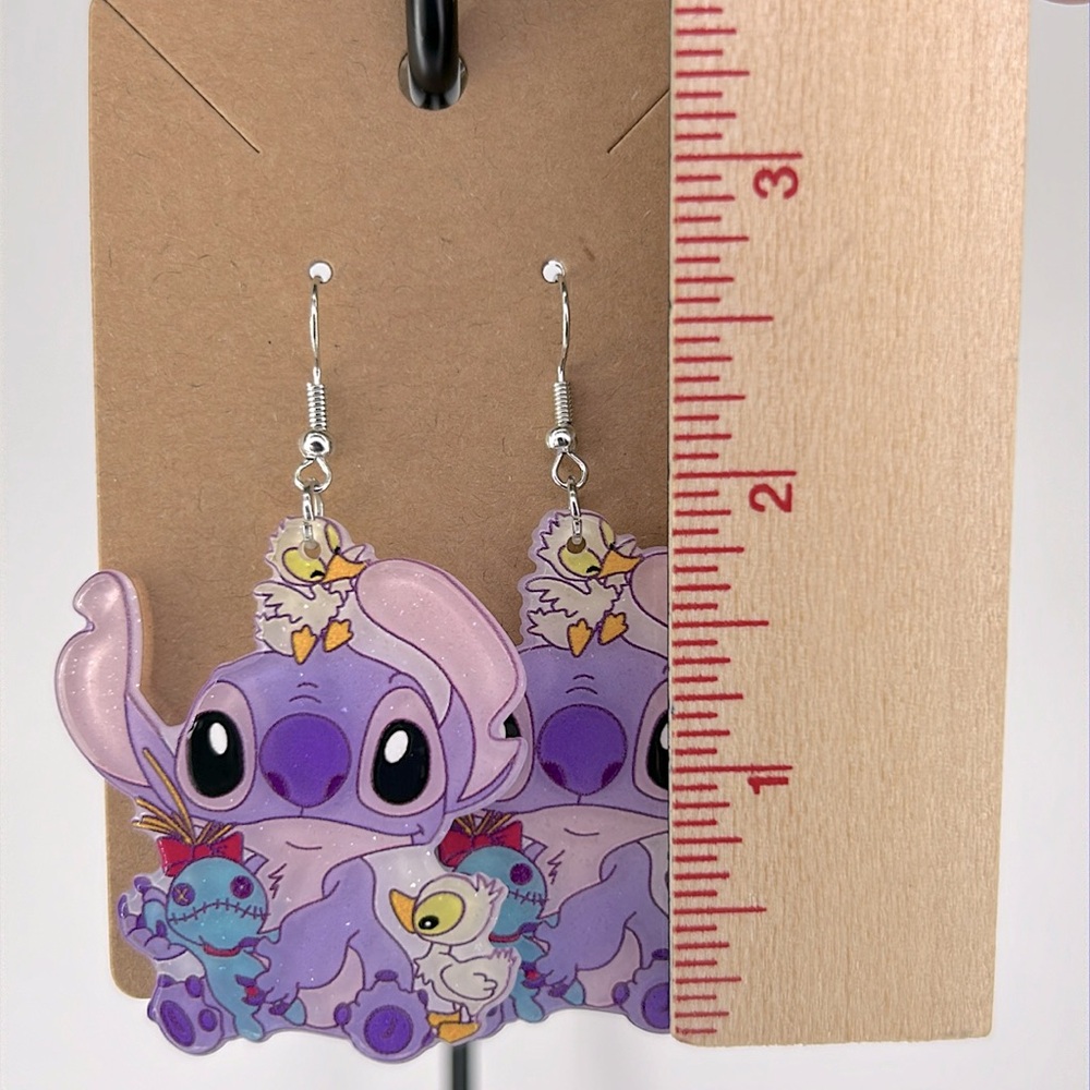 Acrylic Lilo and Stitch Earrings Cute Characters Fashion Jewelry - Picture 2 of 4